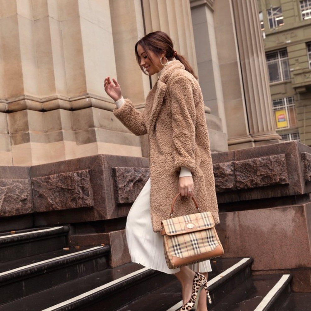 RESERVED: Tailored Teddy Camel Coat - Picture 5 of 14
